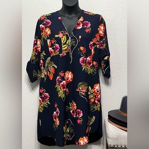 New York & Company, Navy Tropical Dress, XL